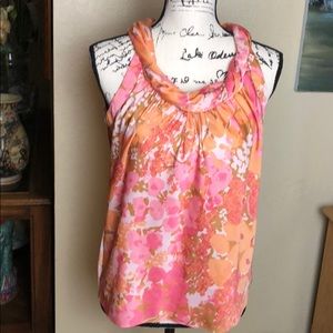 Talbots | Floral Tank With Rolled Neckline